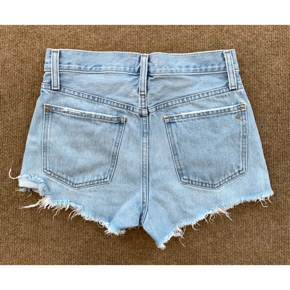 Madewell Shorts Womens 24 Cut-Off Mid Rise Relaxed Button Fly Distressed Denim - Picture 3 of 10